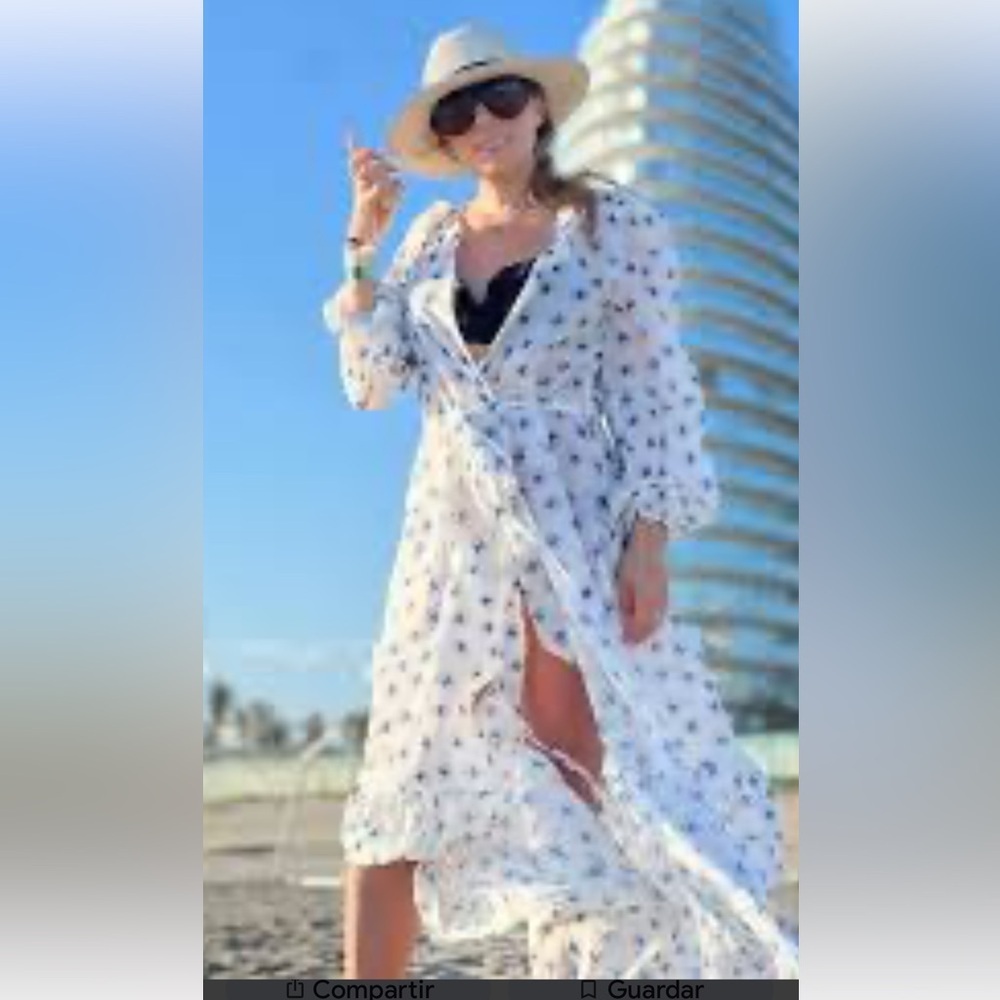 Floral White Wrap Dress